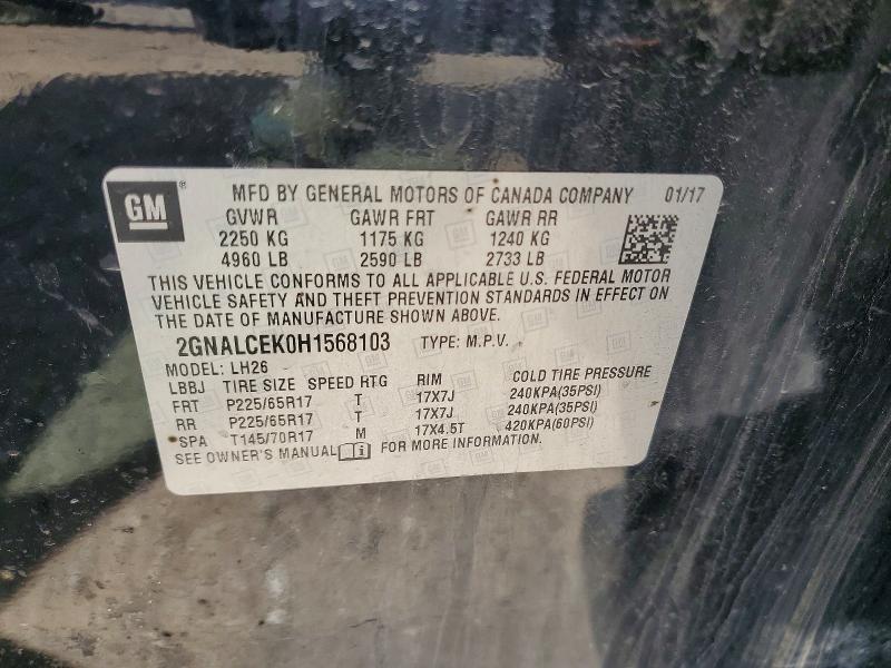 Продажа на аукционе авто 2017 Chevrolet Equinox, vin: 2GNALCEK0H1568103, номер лота: 54823636
