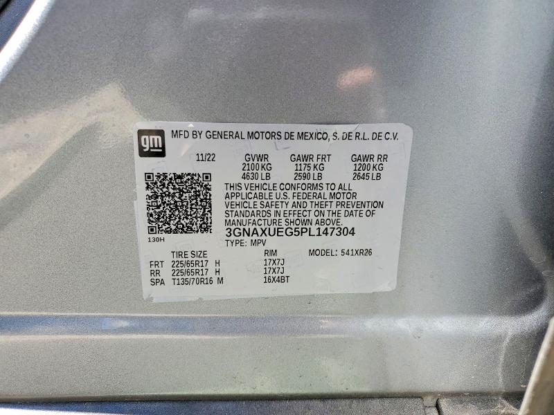 52327286 :رقم المزاد ، 3GNAXUEG5PL147304 vin ، 2023 Chevrolet Equinox مزاد بيع