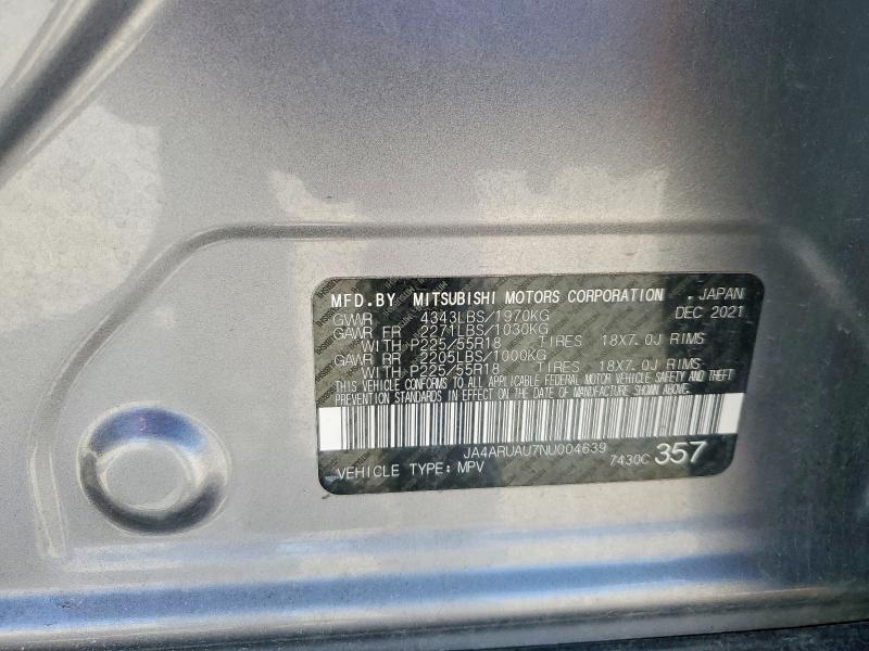 Продаж на аукціоні авто 2022 Mitsubishi Outlander Sport, vin: JA4ARUAU7NU004639, номер лоту: 52709866