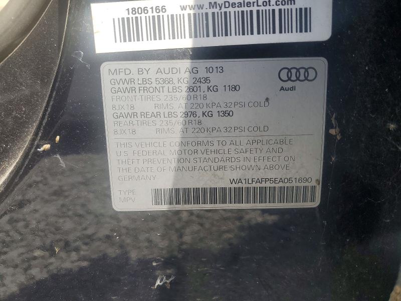 Aukcja sprzedaży 2014 Audi Q5, vin: WA1LFAFP5EA051690, numer aukcji: 54326416