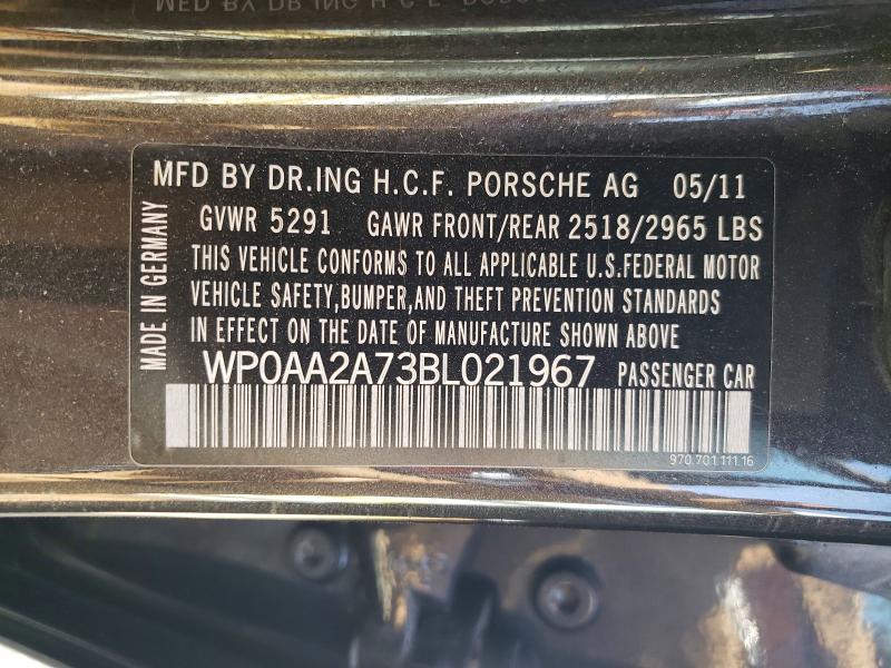 Продаж на аукціоні авто 2011 Porsche Panamera, vin: WP0AA2A73BL021967, номер лоту: 55127336
