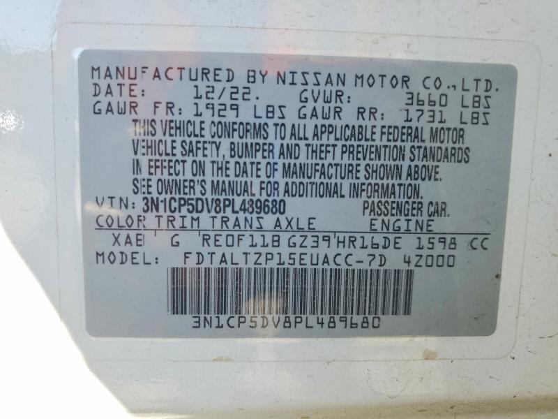 Продажа на аукционе авто 2023 Nissan Kicks, vin: 3N1CP5DV8PL489680, номер лота: 52349106