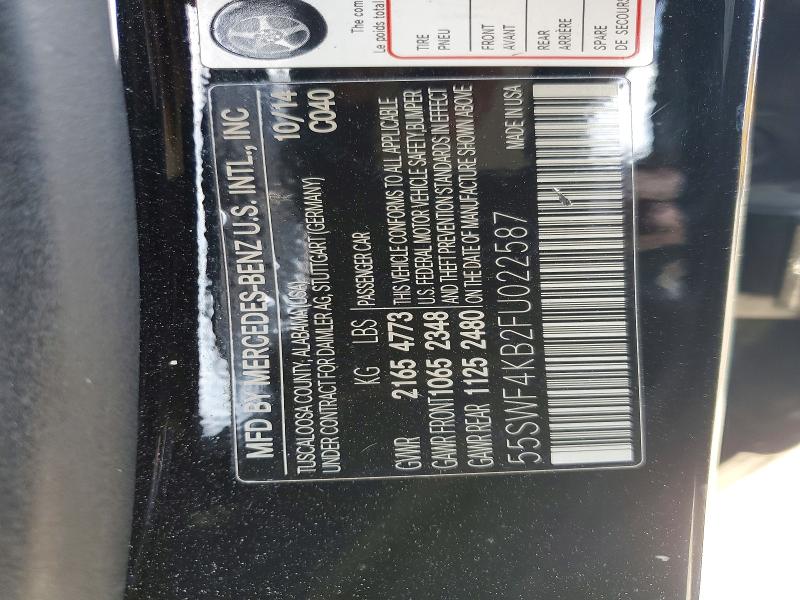 Продажа на аукционе авто 2015 Mercedes-benz C, vin: 55SWF4KB2FU022587, номер лота: 54400476