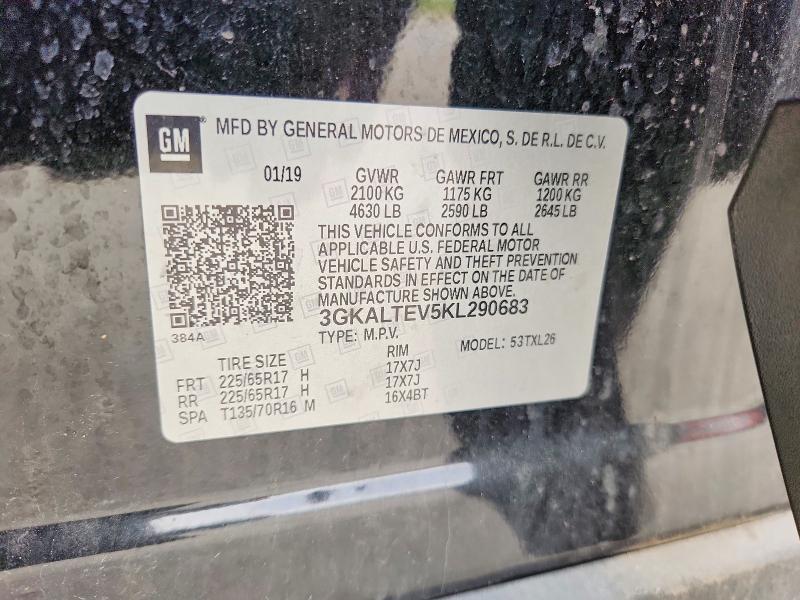 2019 Gmc Terrain მანქანა იყიდება აუქციონზე, vin: 3GKALTEV5KL290683, აუქციონის ნომერი: 52079386
