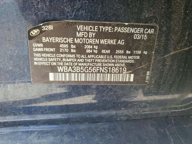 Продажа на аукционе авто 2015 Bmw 328, vin: WBA3B5G56FNS18619, номер лота: 54802896