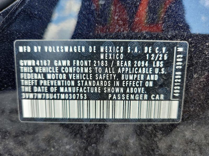 Продаж на аукціоні авто 2026 Volkswagen Jetta, vin: 3VW7W7BU4TM030753, номер лоту: 53783296