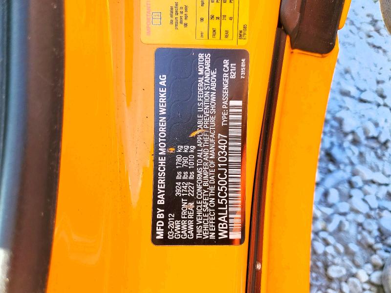 Продаж на аукціоні авто 2012 Bmw Z4, vin: WBALL5C50CJ103407, номер лоту: 54040796