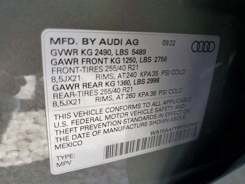 Aukcja sprzedaży 2023 Audi Q5, vin: WA15AAFY8P2029888, numer aukcji: 53516166