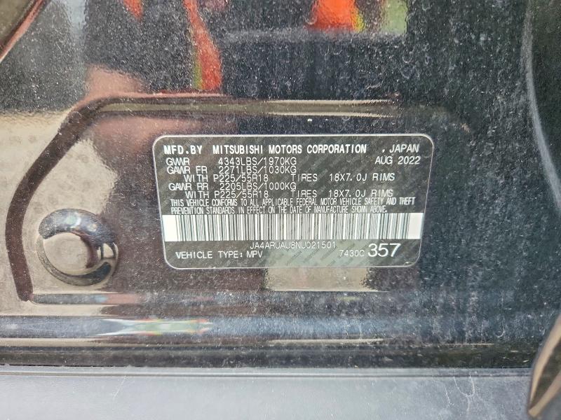 2022 Mitsubishi Outlander Sport მანქანა იყიდება აუქციონზე, vin: JA4ARUAU8NU021501, აუქციონის ნომერი: 53875966