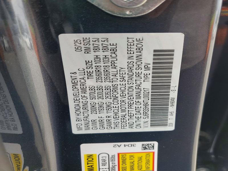 Aukcja sprzedaży 2026 Honda Cr-v, vin: 5J6RS5H84TL000217, numer aukcji: 52222106