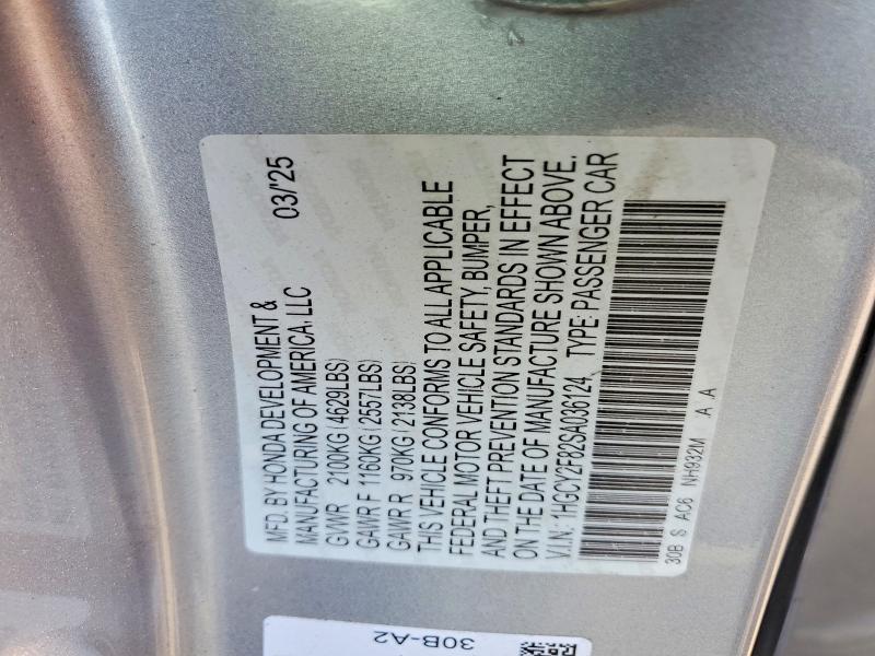 Продаж на аукціоні авто 2025 Honda Accord, vin: 1HGCY2F82SA036124, номер лоту: 54847116