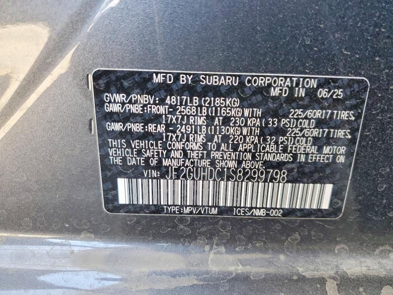 Aukcja sprzedaży 2025 Subaru Crosstrek, vin: JF2GUHDC1S8299798, numer aukcji: 53729346