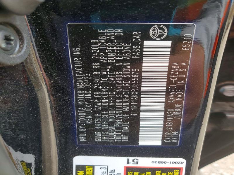 52457636 :رقم المزاد ، 4T1R11AKXRU855879 vin ، 2024 Toyota Camry مزاد بيع