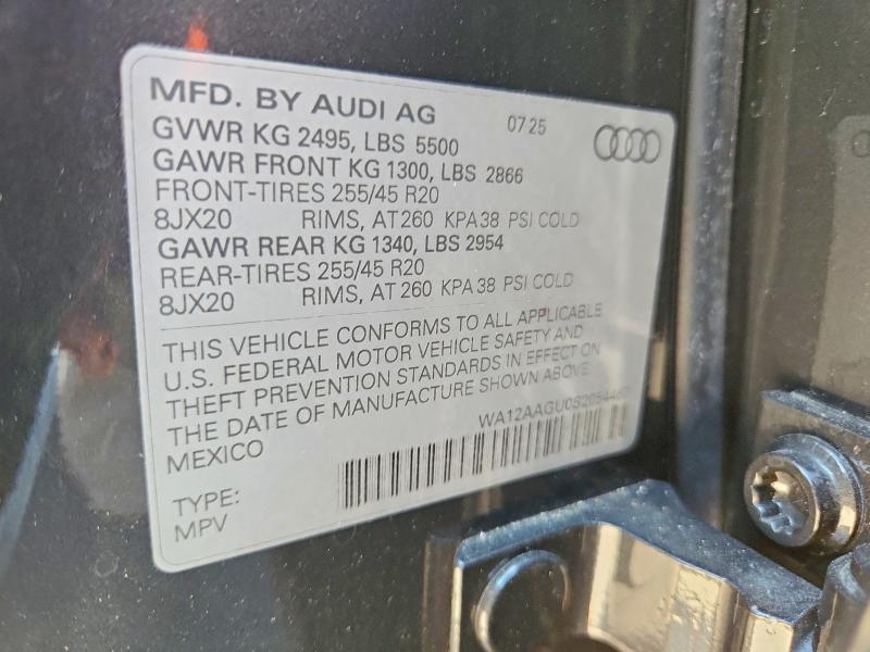 Aukcja sprzedaży 2025 Audi Q5, vin: WA12AAGU0S2054467, numer aukcji: 51829876