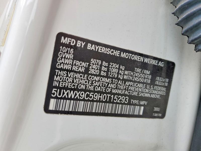 Продаж на аукціоні авто 2017 Bmw X3, vin: 5UXWX9C59H0T15293, номер лоту: 53660776