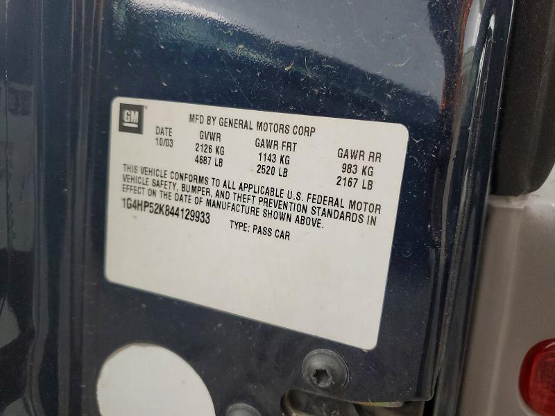 51870526 :رقم المزاد ، 1G4HP52K844129933 vin ، 2004 Buick Lesabre مزاد بيع
