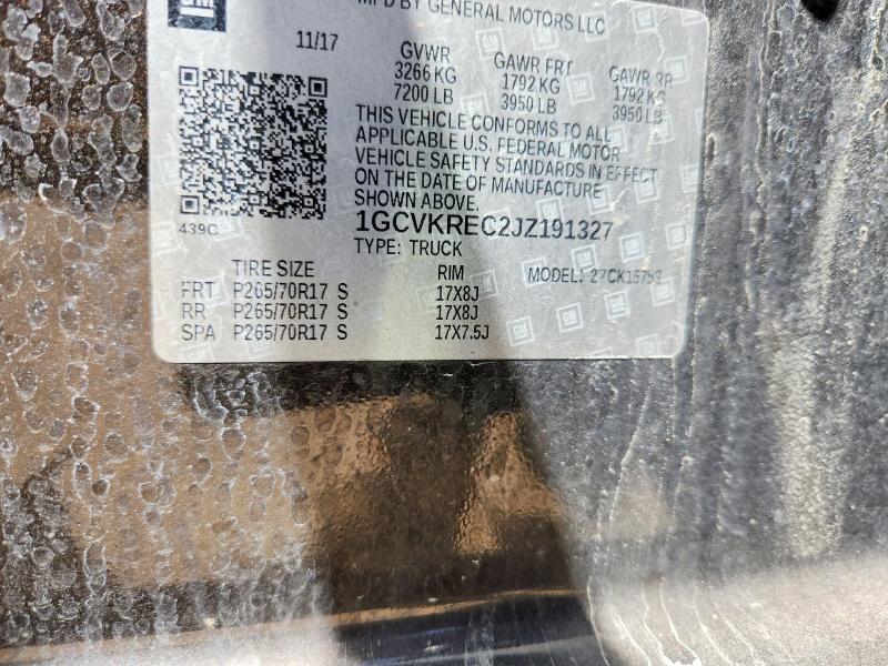 Продажа на аукционе авто 2018 Chevrolet Silverado, vin: 1GCVKREC2JZ191327, номер лота: 54814766