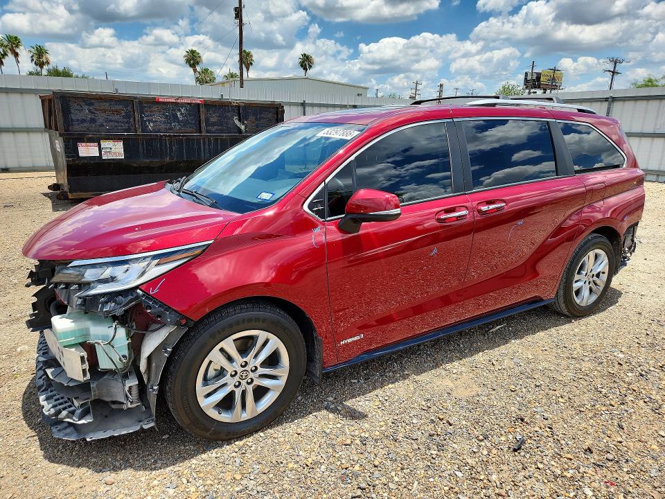 2021 Toyota Sienna მანქანა იყიდება აუქციონზე, vin: 5TDZRKEC9MS064245, აუქციონის ნომერი: 53297886