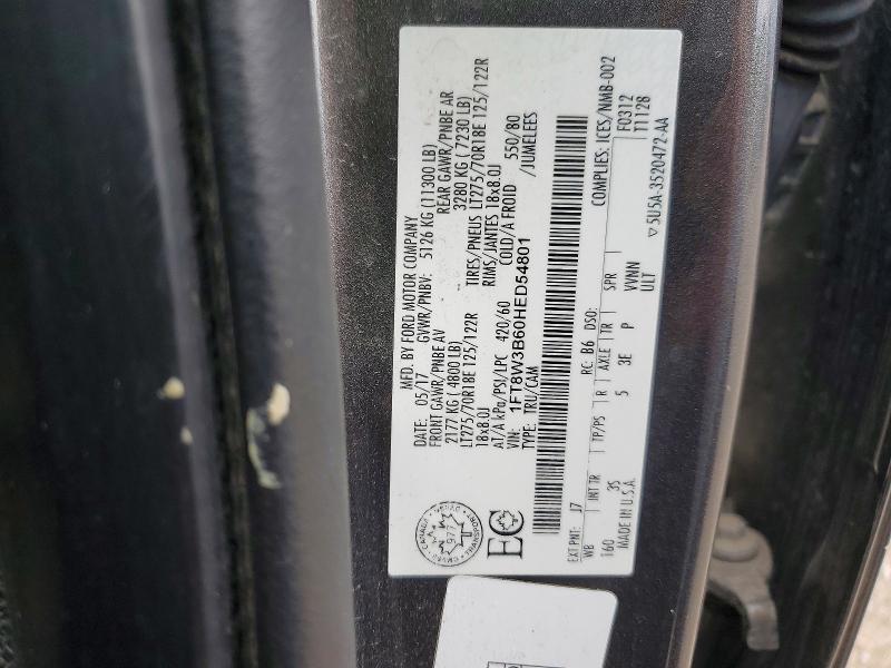 2017 Ford F350 მანქანა იყიდება აუქციონზე, vin: 1FT8W3B60HED54801, აუქციონის ნომერი: 54634076
