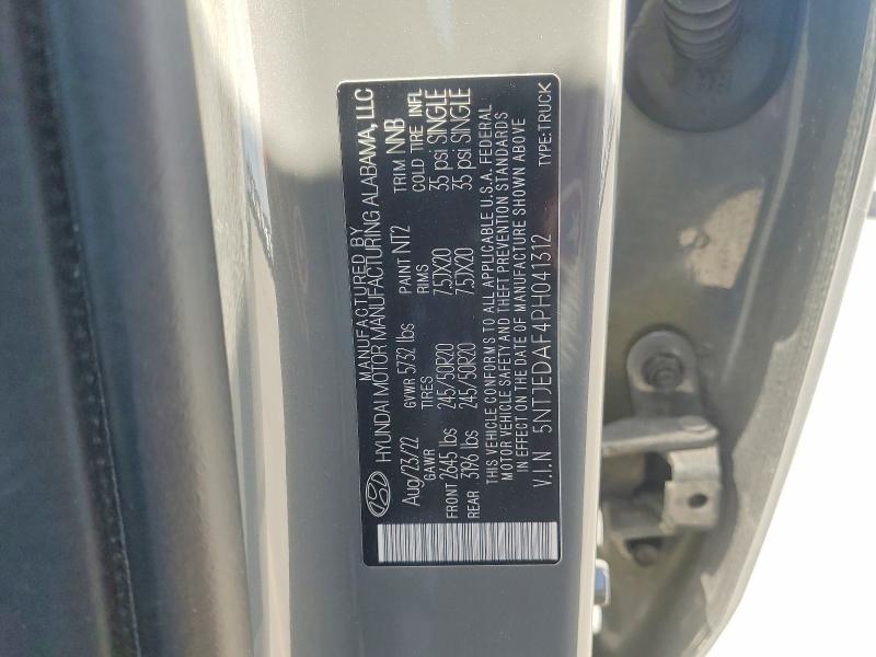 2023 Hyundai Santa Cruz მანქანა იყიდება აუქციონზე, vin: 5NTJEDAF4PH041312, აუქციონის ნომერი: 53824056