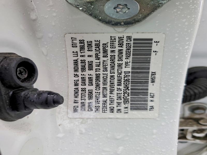 2017 Honda Civic მანქანა იყიდება აუქციონზე, vin: 19XFC2F54HE067610, აუქციონის ნომერი: 54681516