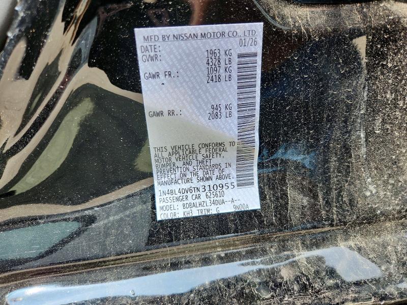 Продажа на аукционе авто 2026 Nissan Altima, vin: 1N4BL4DV6TN310955, номер лота: 54143636