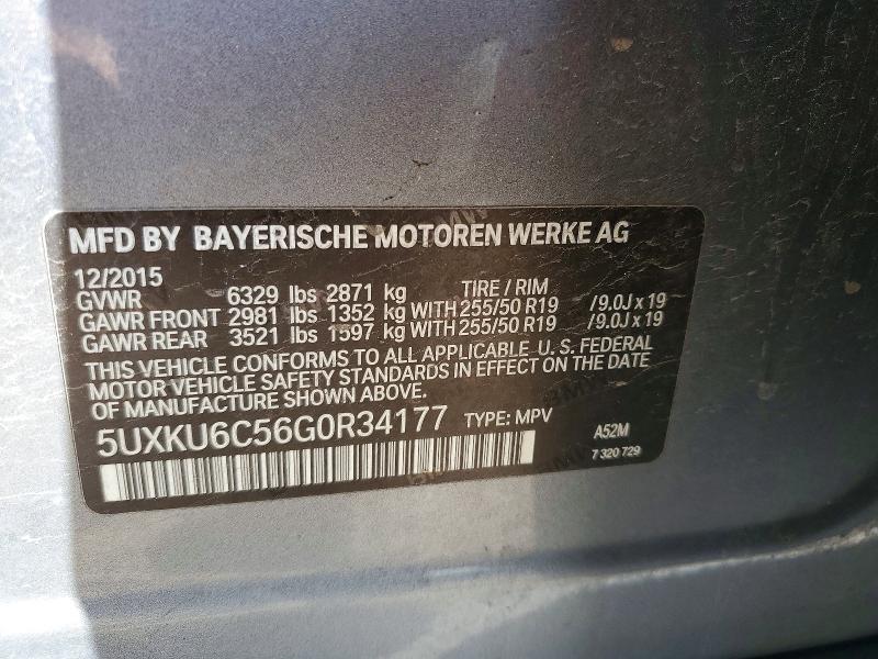Продажа на аукционе авто 2016 Bmw X6, vin: 5UXKU6C56G0R34177, номер лота: 52419186