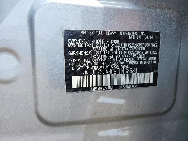 Продажа на аукционе авто 2015 Subaru Forester, vin: JF2SJAHC9FH438683, номер лота: 52856096