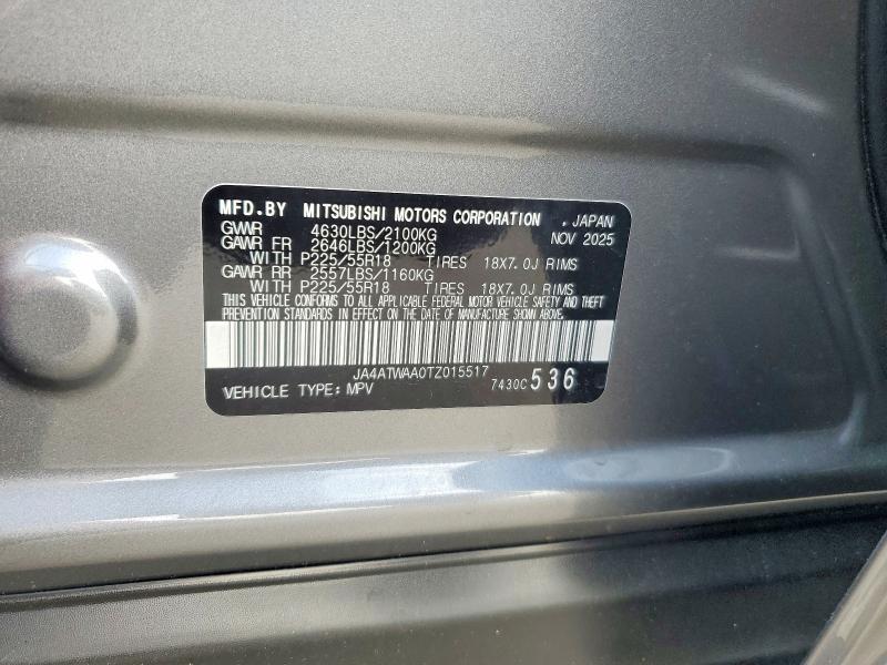 Aukcja sprzedaży 2026 Mitsubishi Eclipse Cross, vin: JA4ATWAA0TZ015517, numer aukcji: 52768686