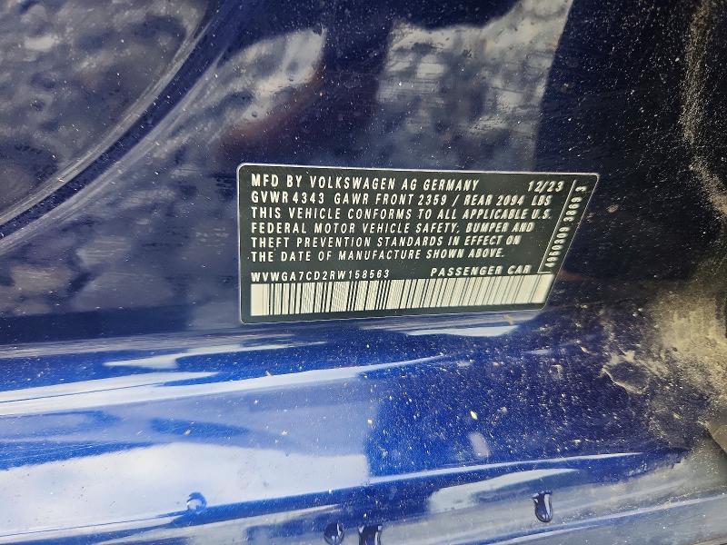 Aukcja sprzedaży 2024 Volkswagen Gti, vin: WVWGA7CD2RW158563, numer aukcji: 52226986