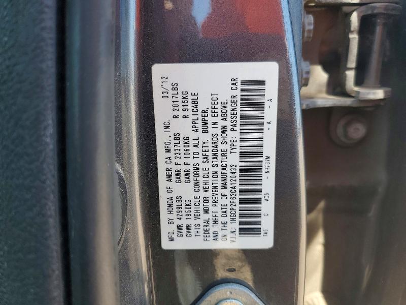 Aukcja sprzedaży 2012 Honda Accord, vin: 1HGCP2F62CA120432, numer aukcji: 53926306