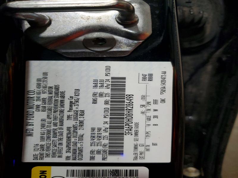 53367266 :رقم المزاد ، 3FA6P0HD8HR286498 vin ، 2017 Ford Fusion مزاد بيع