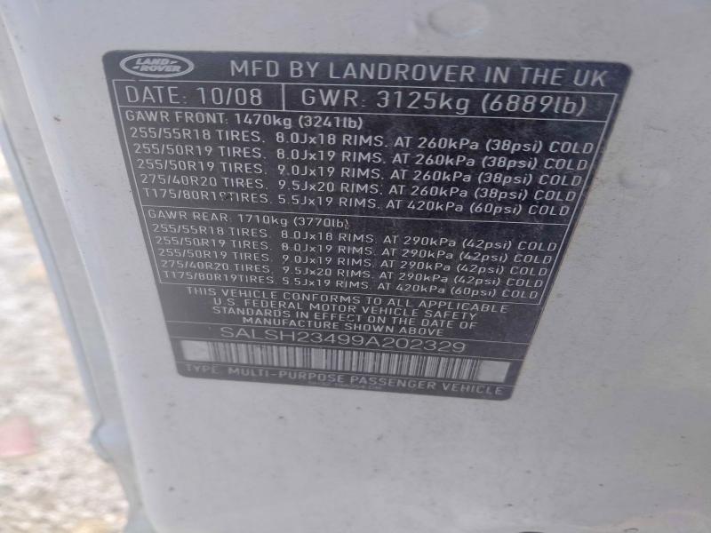 Aukcja sprzedaży 2009 Land Rover Range Rover Sport, vin: SALSH23499A202329, numer aukcji: 52493036
