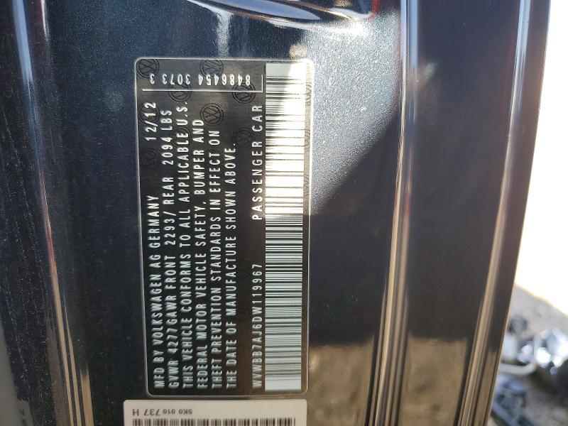 Продажа на аукционе авто 2013 Volkswagen Golf, vin: WVWBB7AJ6DW119967, номер лота: 55384846
