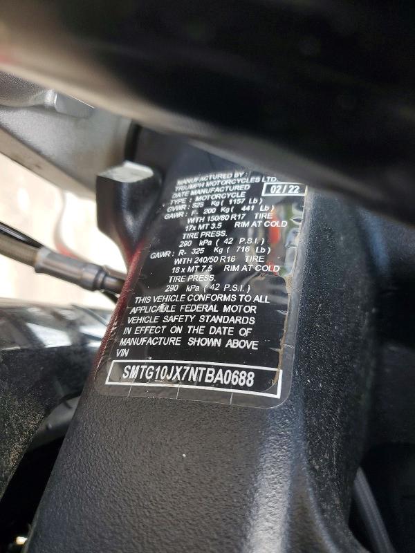 Продажа на аукционе авто 2022 Triumph Motorcycle Rocket 3, vin: SMTG10JX7NTBA0688, номер лота: 52921626