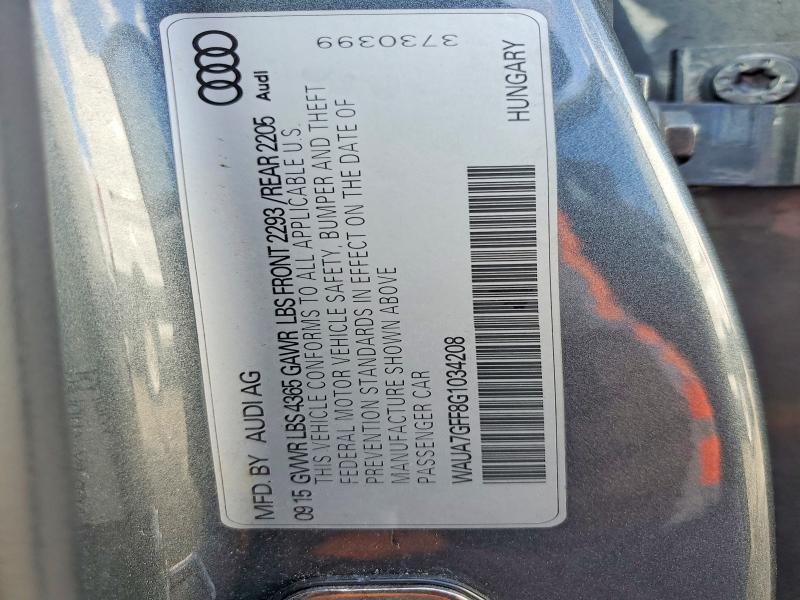 2016 Audi A3 მანქანა იყიდება აუქციონზე, vin: WAUA7GFF8G1034208, აუქციონის ნომერი: 53982846