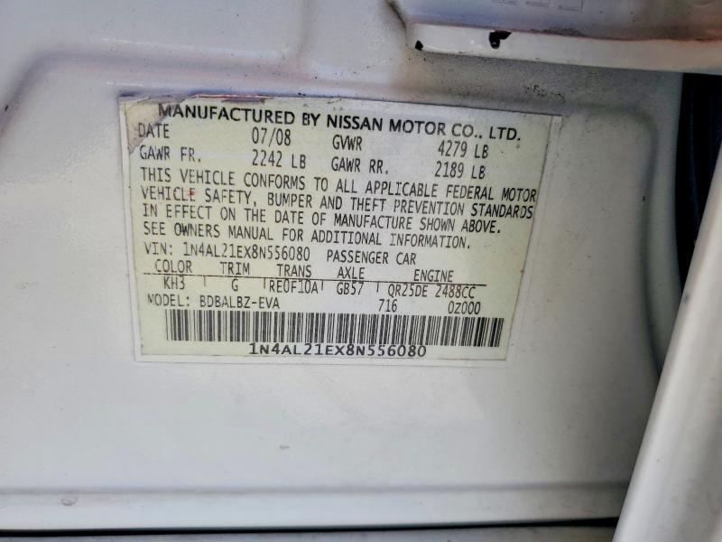 Продаж на аукціоні авто 2008 Nissan Altima, vin: 1N4AL21EX8N556080, номер лоту: 52368656