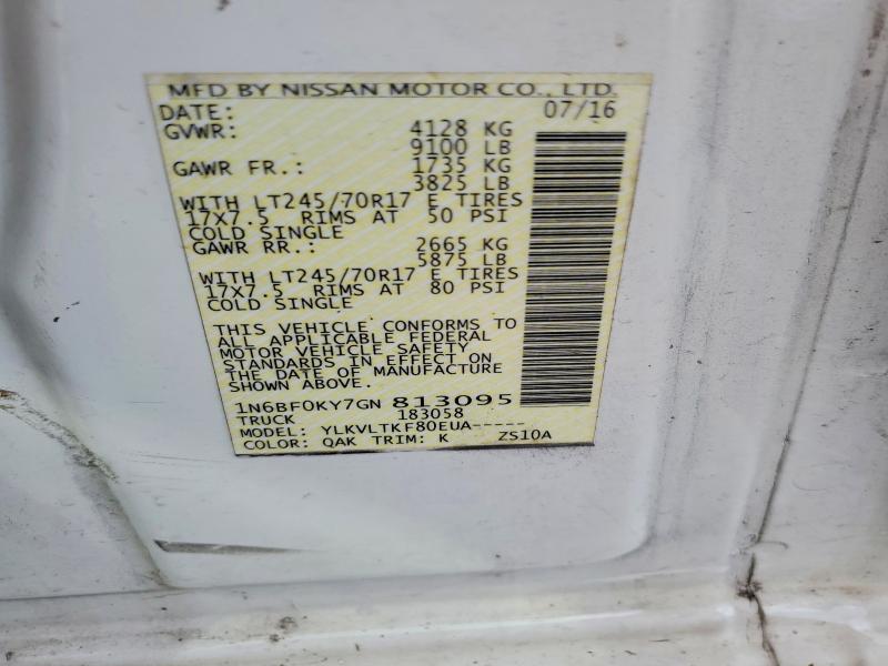 Продаж на аукціоні авто 2016 Nissan Nv 2500, vin: 1N6BF0KY7GN813095, номер лоту: 53959676