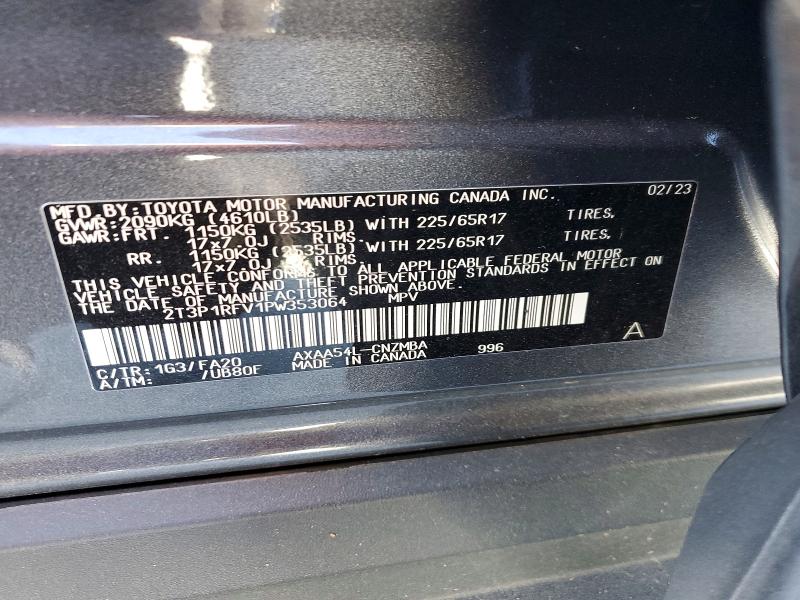 Aukcja sprzedaży 2023 Toyota Rav4, vin: 2T3P1RFV1PW353064, numer aukcji: 53576246