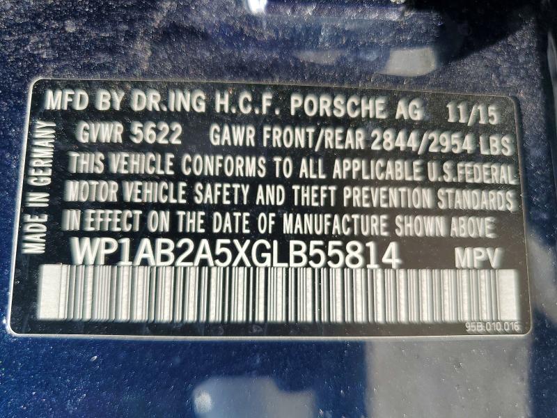 Aukcja sprzedaży 2016 Porsche Macan, vin: WP1AB2A5XGLB55814, numer aukcji: 53547836