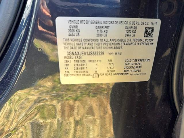 Aukcja sprzedaży 2018 Chevrolet Equinox, vin: 3GNAXJEV1JS552229, numer aukcji: 84218544