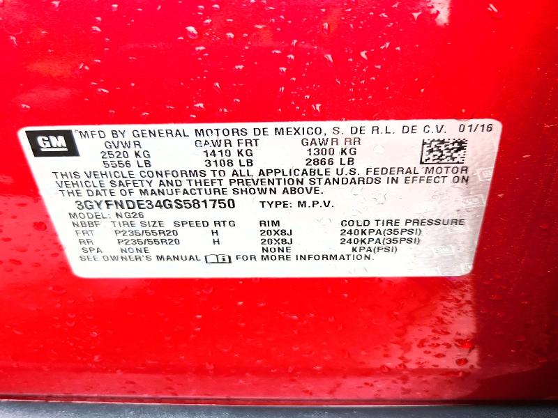Продаж на аукціоні авто 2016 Cadillac Srx, vin: 3GYFNDE34GS581750, номер лоту: 54271046