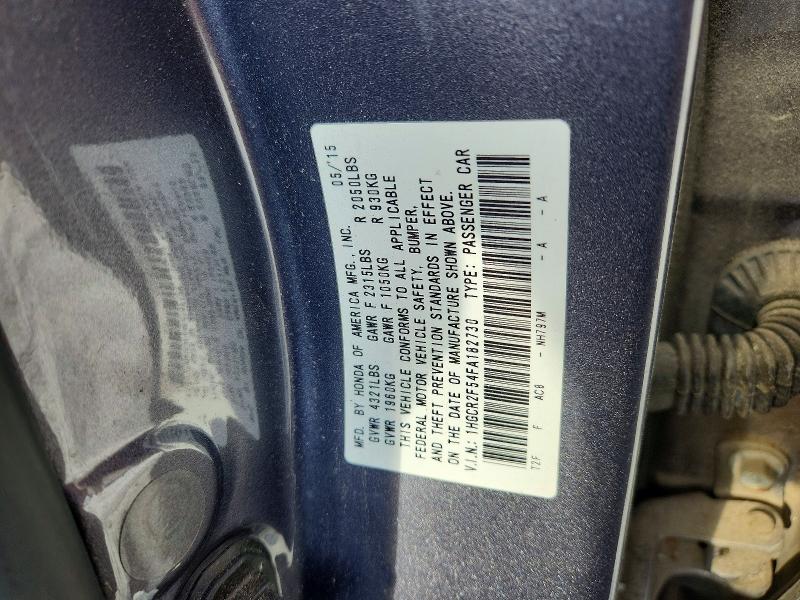 Продажа на аукционе авто 2015 Honda Accord, vin: 1HGCR2F54FA182730, номер лота: 55437596