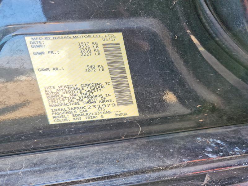 Продаж на аукціоні авто 2017 Nissan Altima, vin: 1N4AL3APXHC231979, номер лоту: 53764076