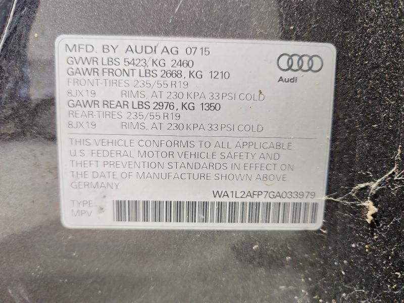 54091986 :رقم المزاد ، WA1L2AFP7GA033979 vin ، 2016 Audi Q5 مزاد بيع