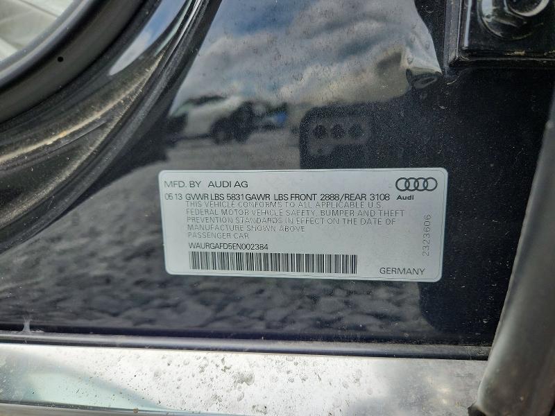 2014 Audi A8 მანქანა იყიდება აუქციონზე, vin: WAURGAFD5EN002384, აუქციონის ნომერი: 55060506
