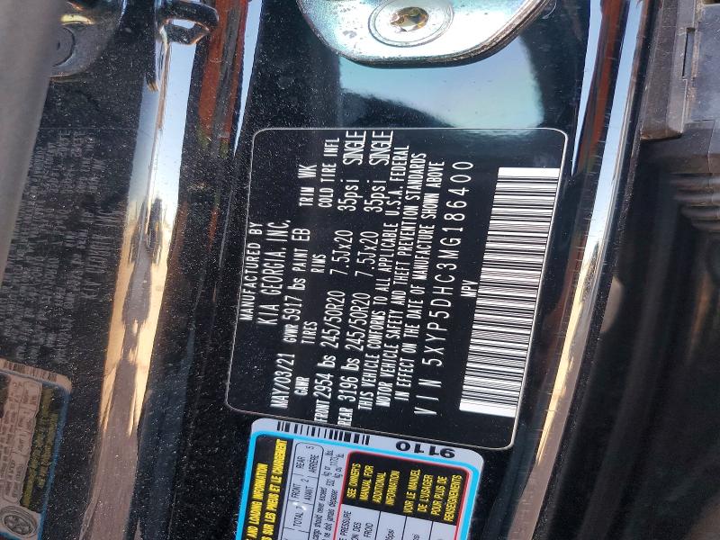 52987926 :رقم المزاد ، 5XYP5DHC3MG186400 vin ، 2021 Kia Telluride مزاد بيع