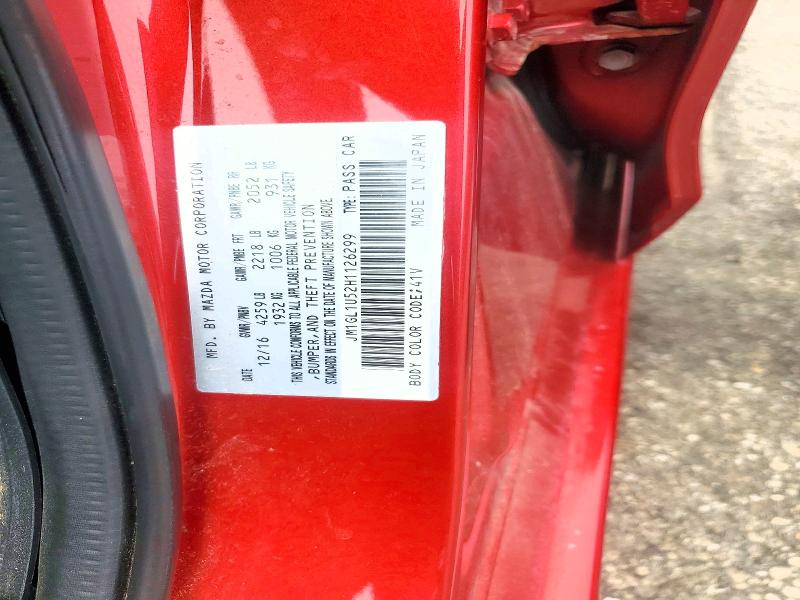 2017 Mazda 6 მანქანა იყიდება აუქციონზე, vin: JM1GL1U52H1126299, აუქციონის ნომერი: 54623356