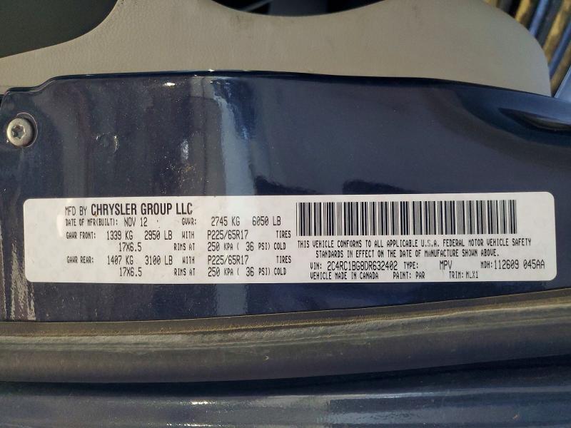 53429796 :رقم المزاد ، 2C4RC1BG8DR632402 vin ، 2013 Chrysler Town & Country مزاد بيع