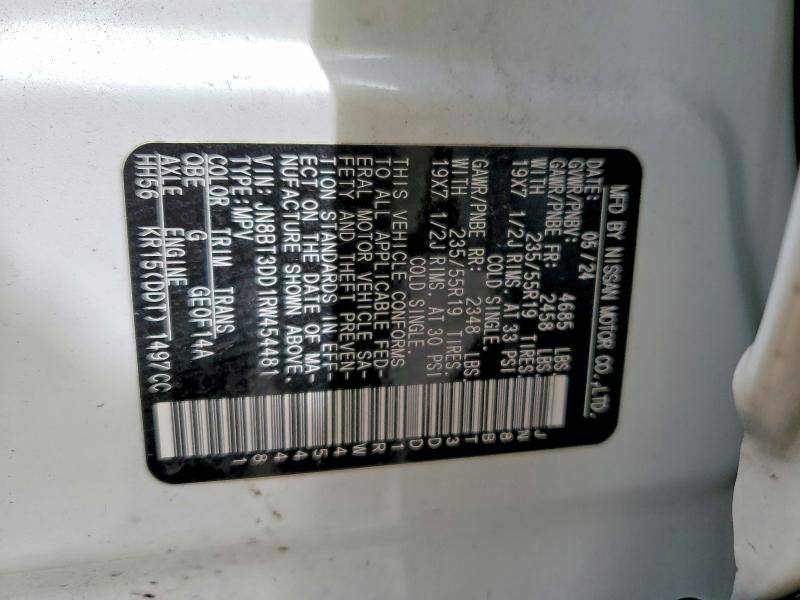 2024 Nissan Rogue მანქანა იყიდება აუქციონზე, vin: JN8BT3DD1RW454481, აუქციონის ნომერი: 53971456
